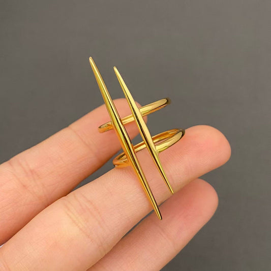 Multi Style 18K Gold Plated S.Steel Geometric Ring - FGS