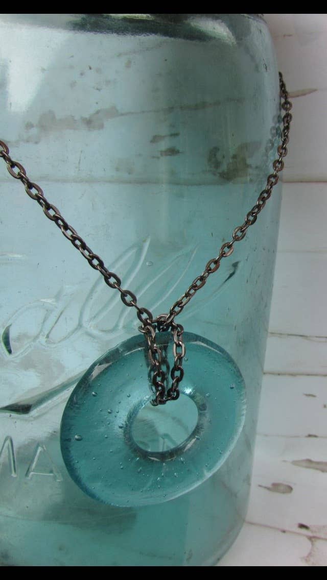 1923-1933 Ball Mason jar small round pendant sterling silver
