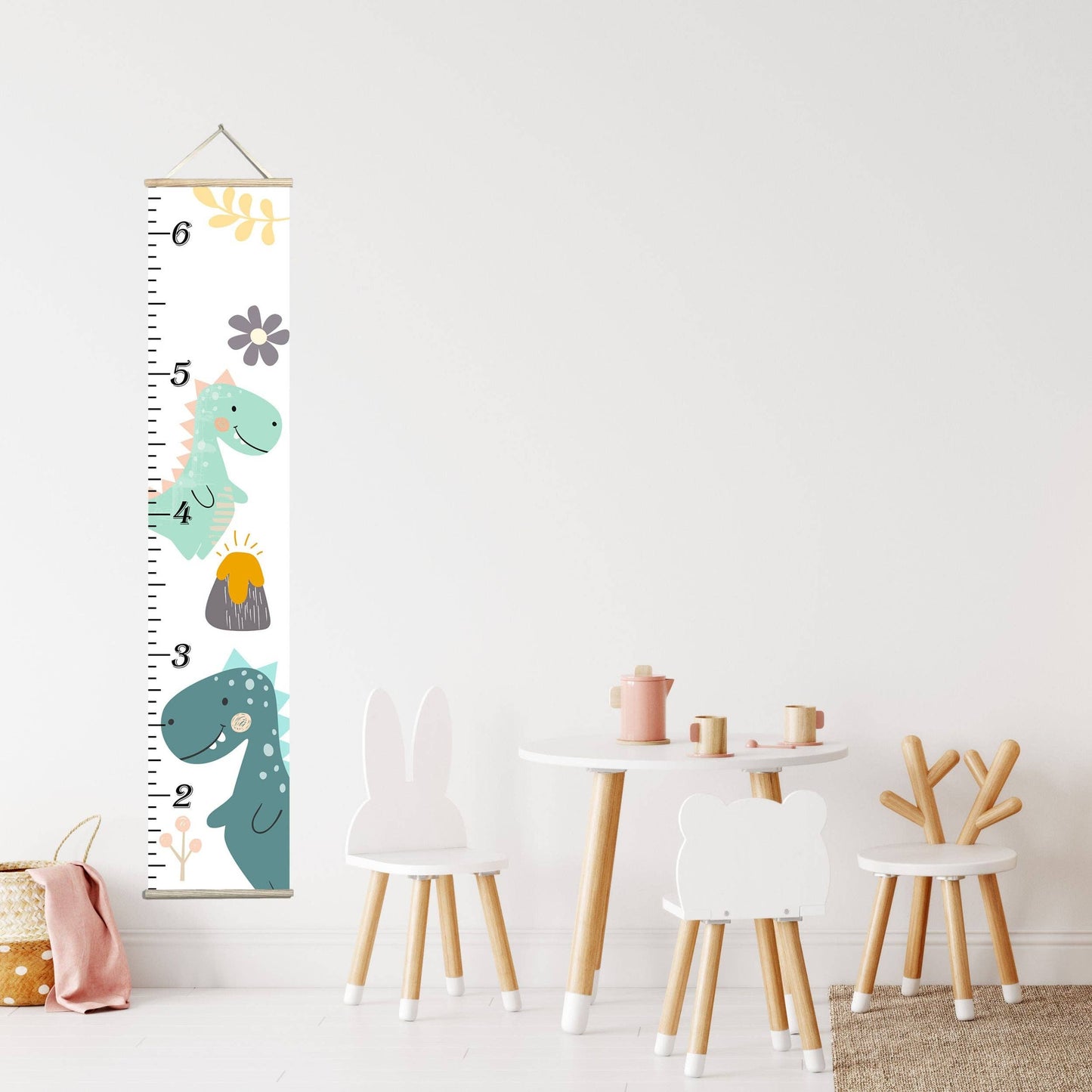 Canvas Kids Growth Chart - Dino Honey Lemonade