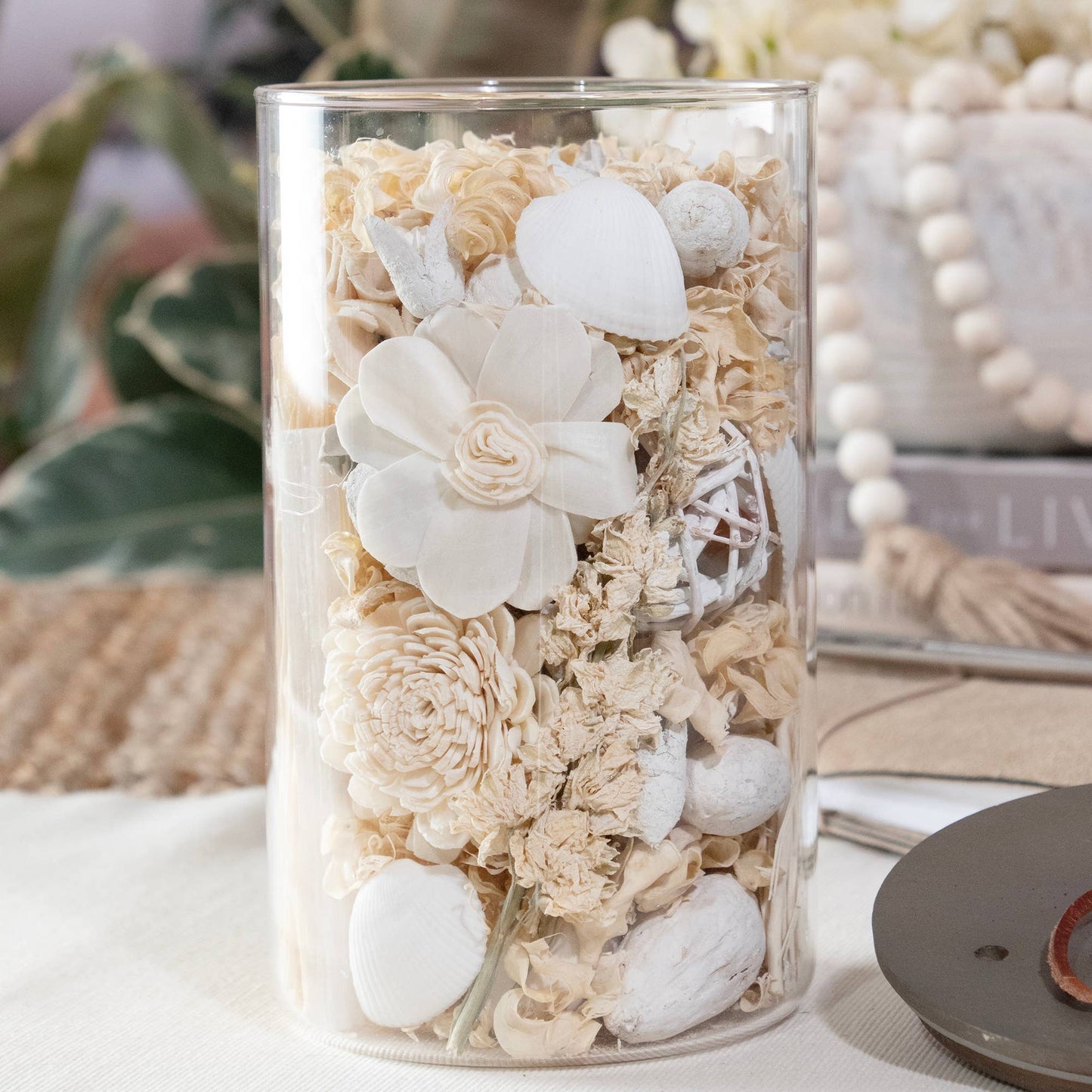 White Selenite & Sandalwood Potpourri Jar Andaluca