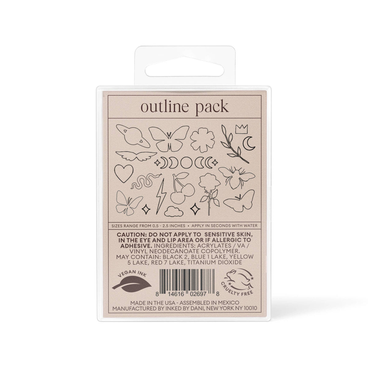 Outline Temporary Tattoo Pack INKED by Dani