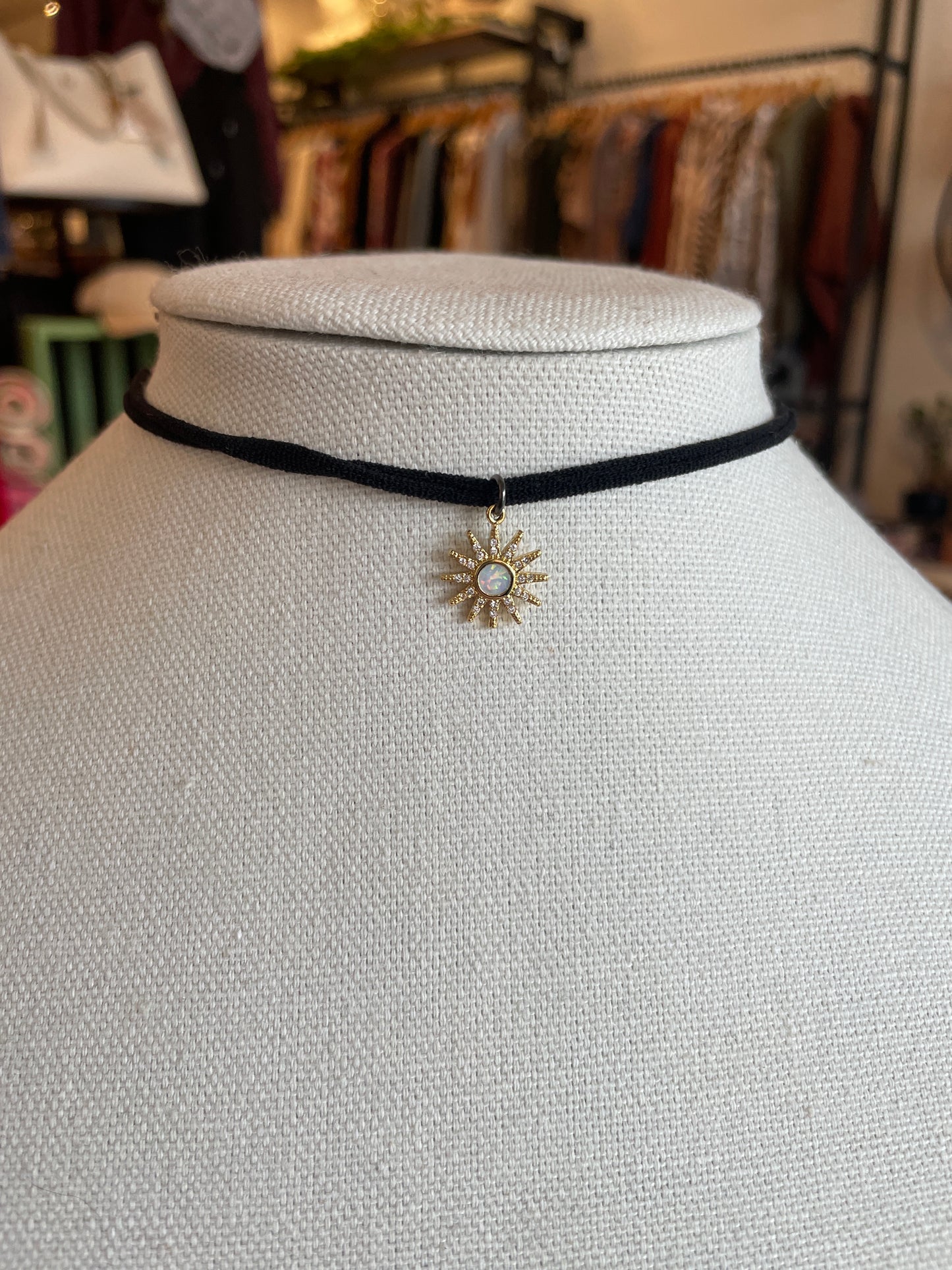 Opal Sun Pendant Stretchy Choker VB&CO