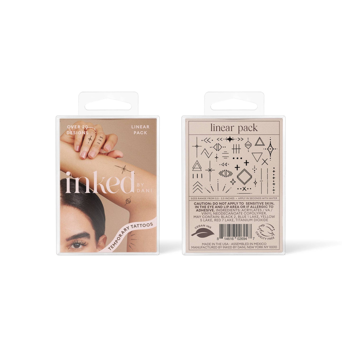 Linear Temporary Tattoo Pack INKED by Dani