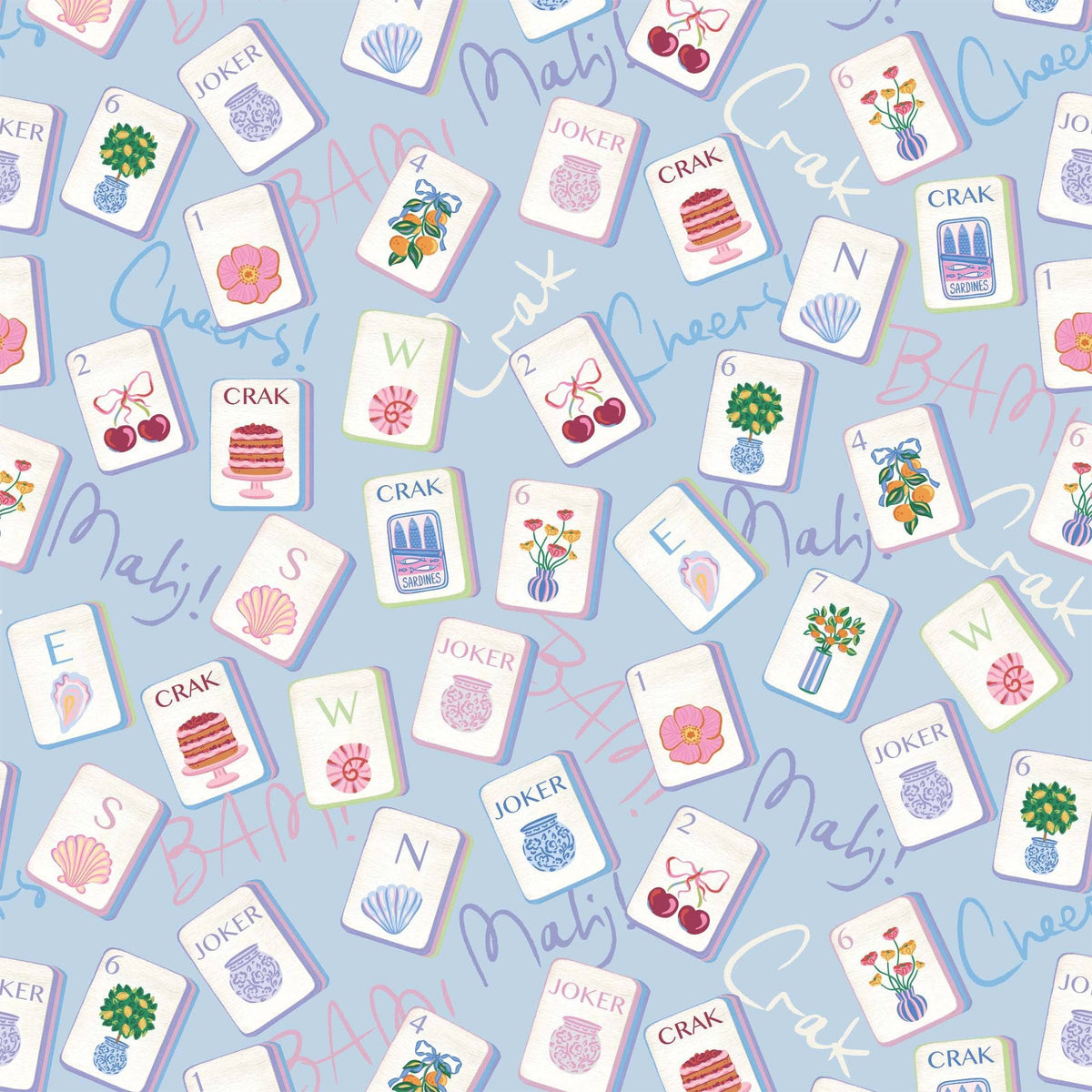 Beau Bottles Pastel Blue Mahjong - Prosecco Collection