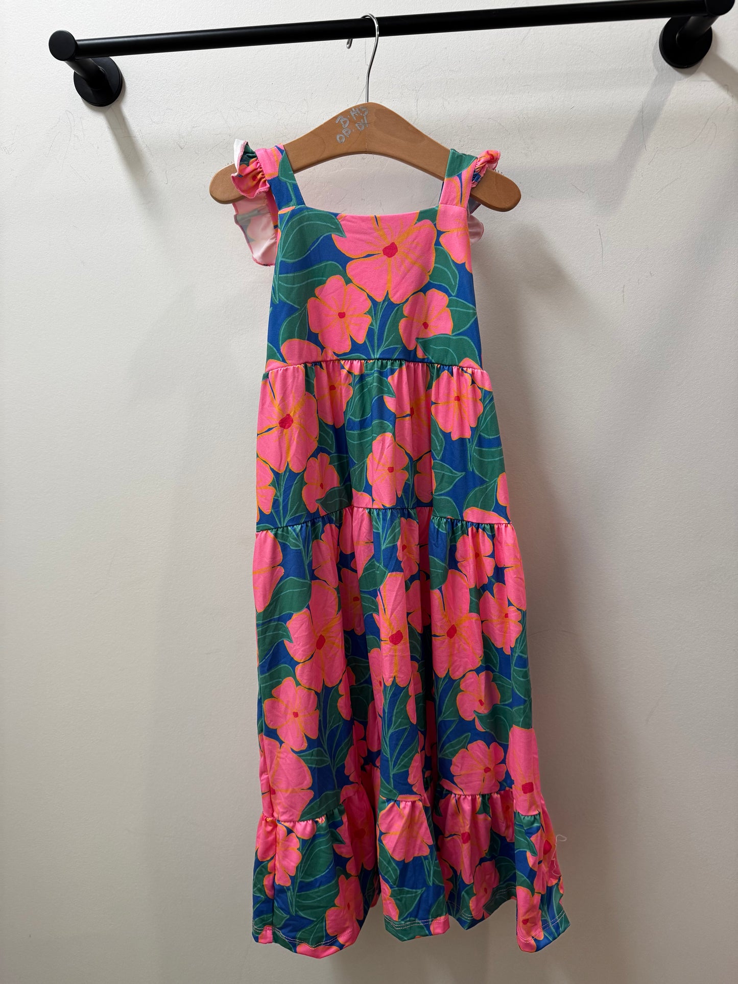 Luau Floral Ruffle Maxi Dress