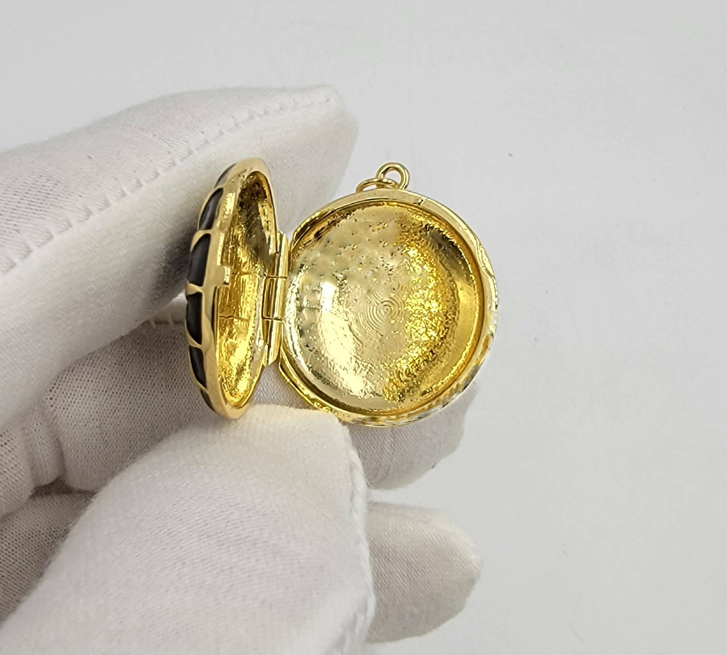 Gold Filled Enamel Sunburst Locket Charm Pendant Beads Creation