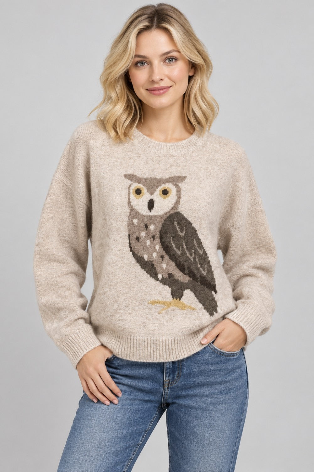 Knit Owl Pullover