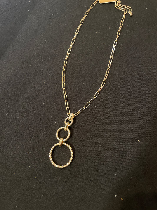3 Circle Drop Pendant Necklace