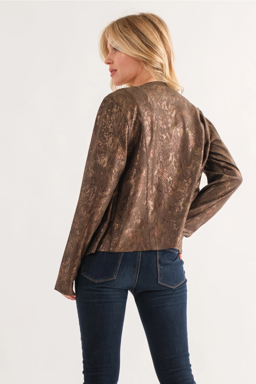 Faux Python Snake Printed Suede Jacket and the why