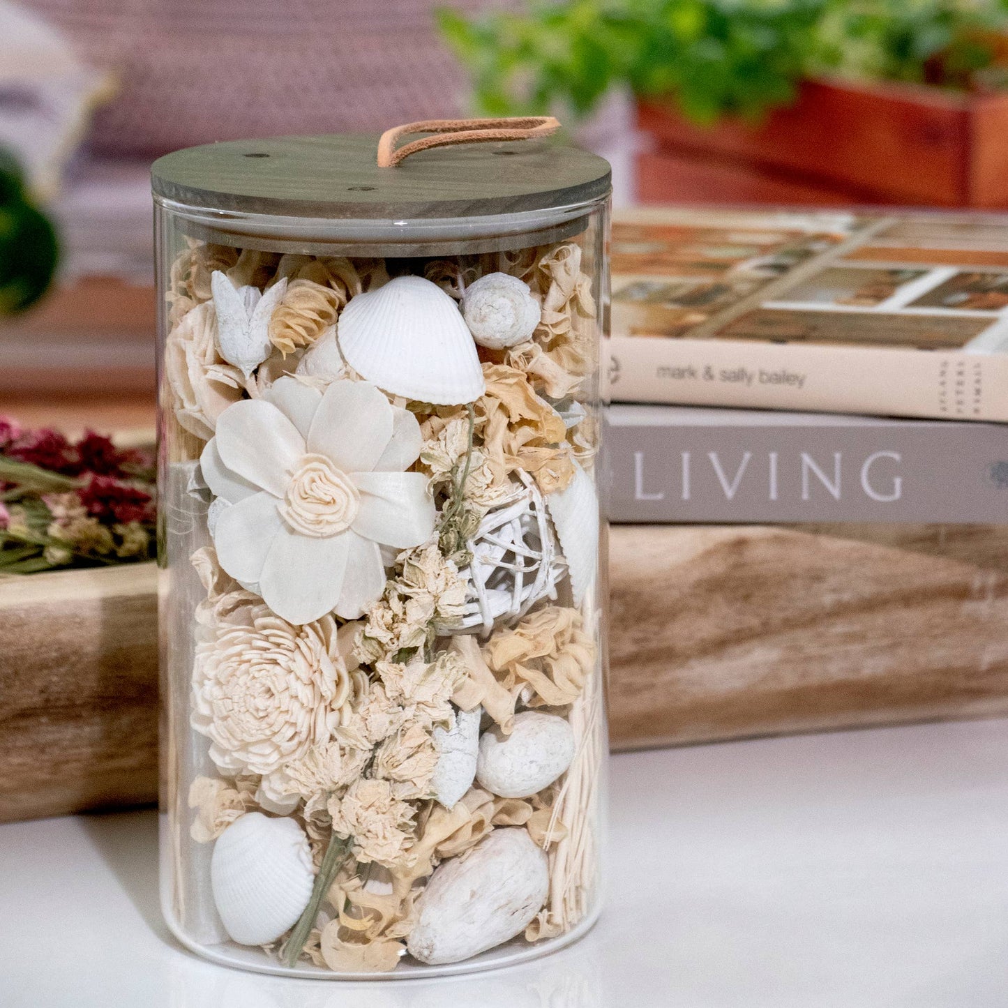 White Selenite & Sandalwood Potpourri Jar Andaluca