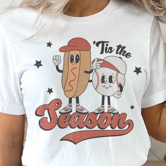 Retro Baseball Hotdog Ballpark Vintage Sports Graphic Tee