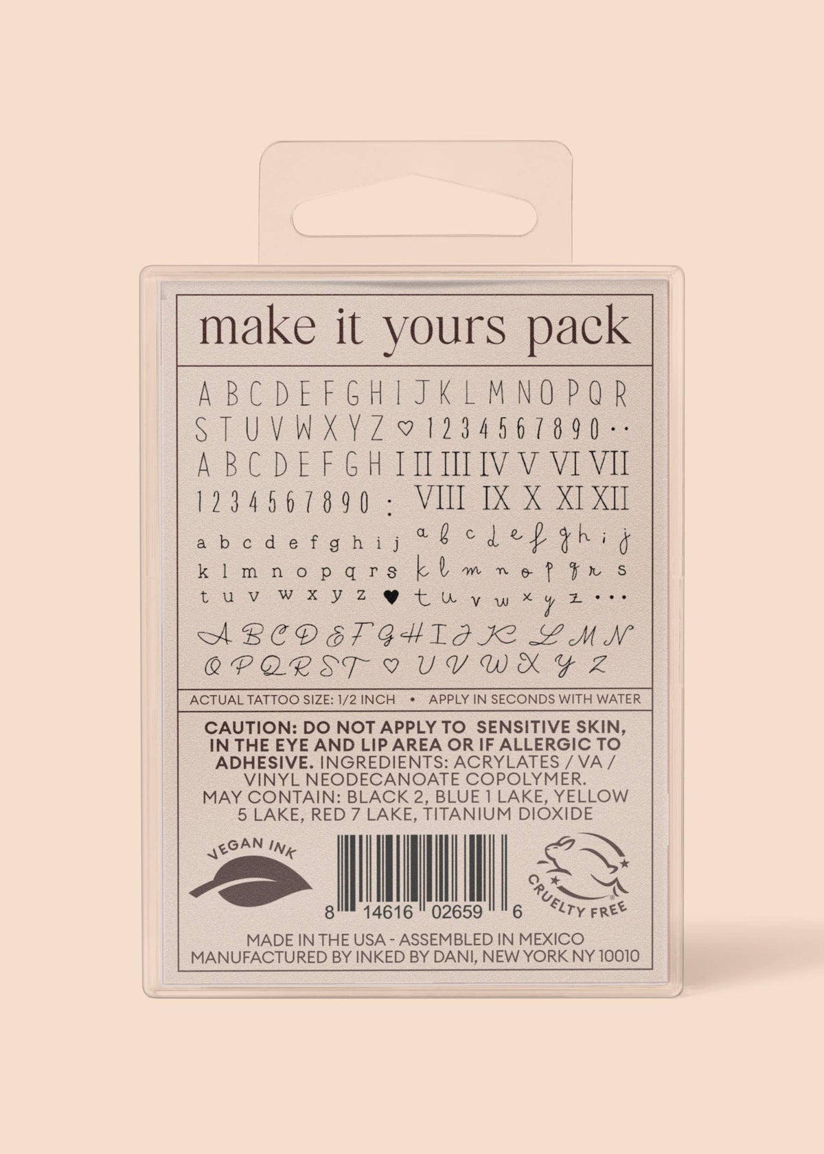 Make It Yours Temporary Tattoo Pack INKED by Dani
