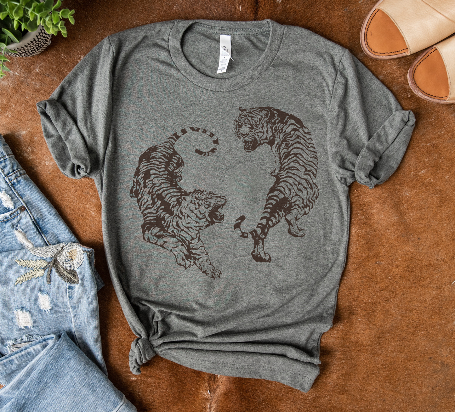 Tigers Boho Tiger trending Cat Graphic Tee