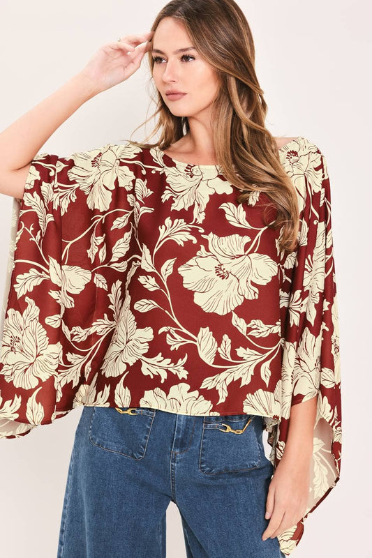 Printed woven top