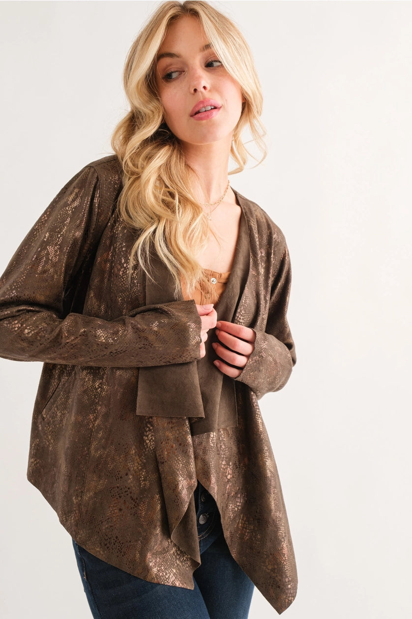 Faux Python Snake Printed Suede Jacket and the why