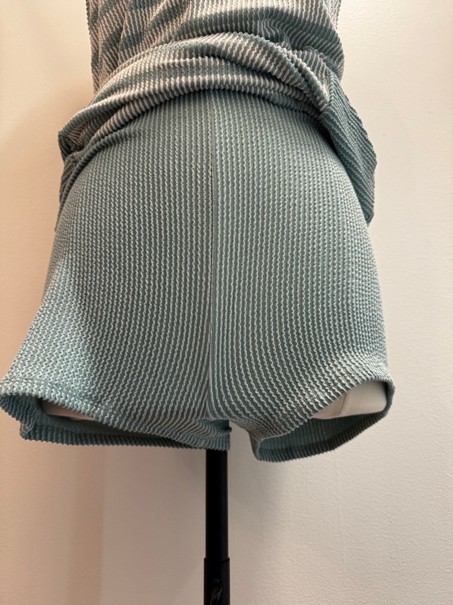 Stripe Wave Rib Mini Romper Dress