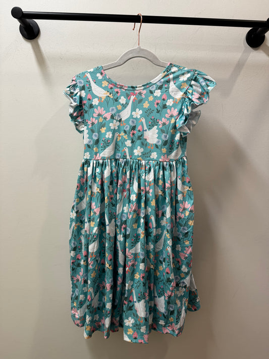 Silly Goose Flutter Sleeve Twirl Dress