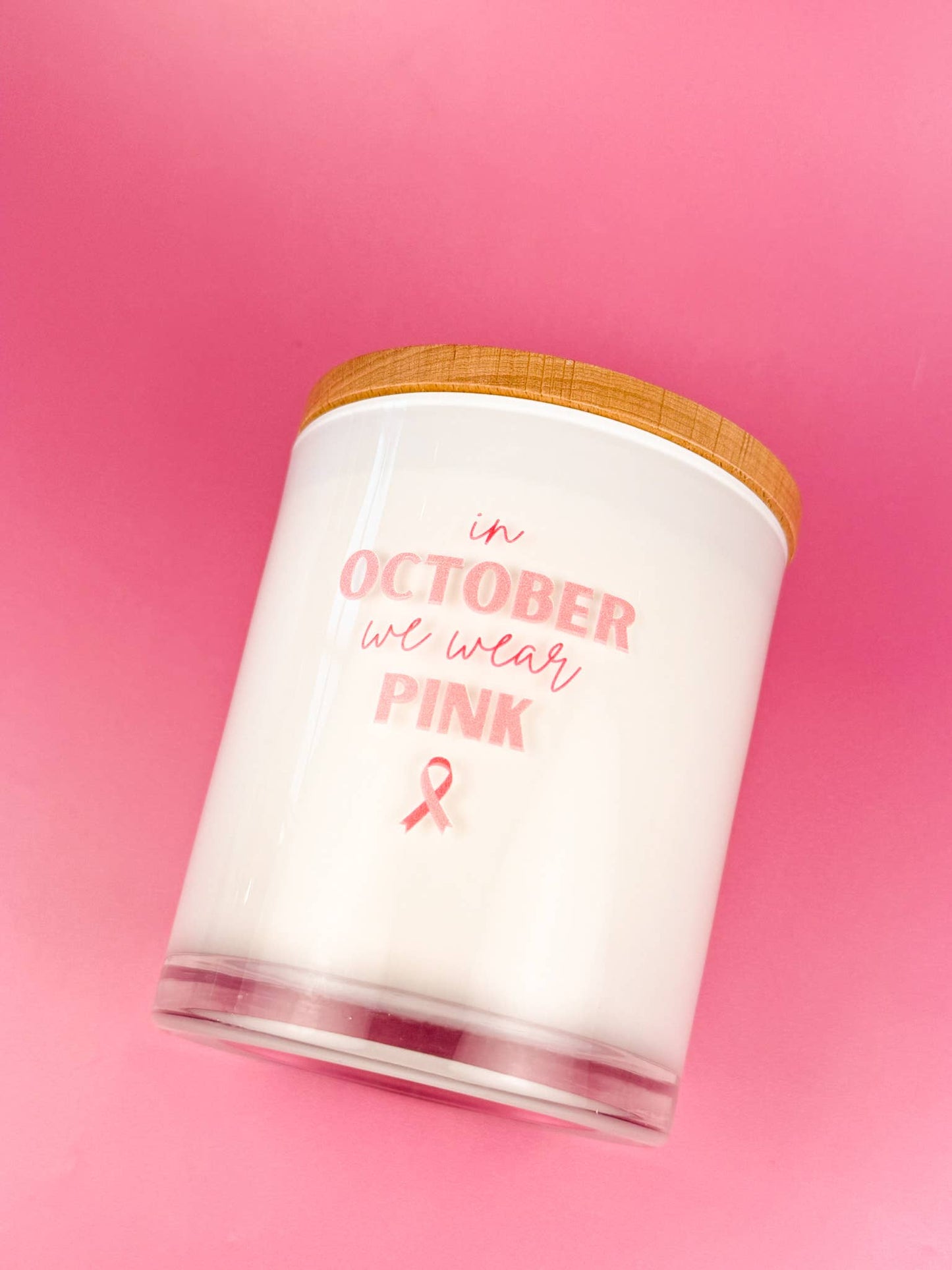 October We Wear Pink- Breast Cancer Soy Candle Unplug Soy Candles