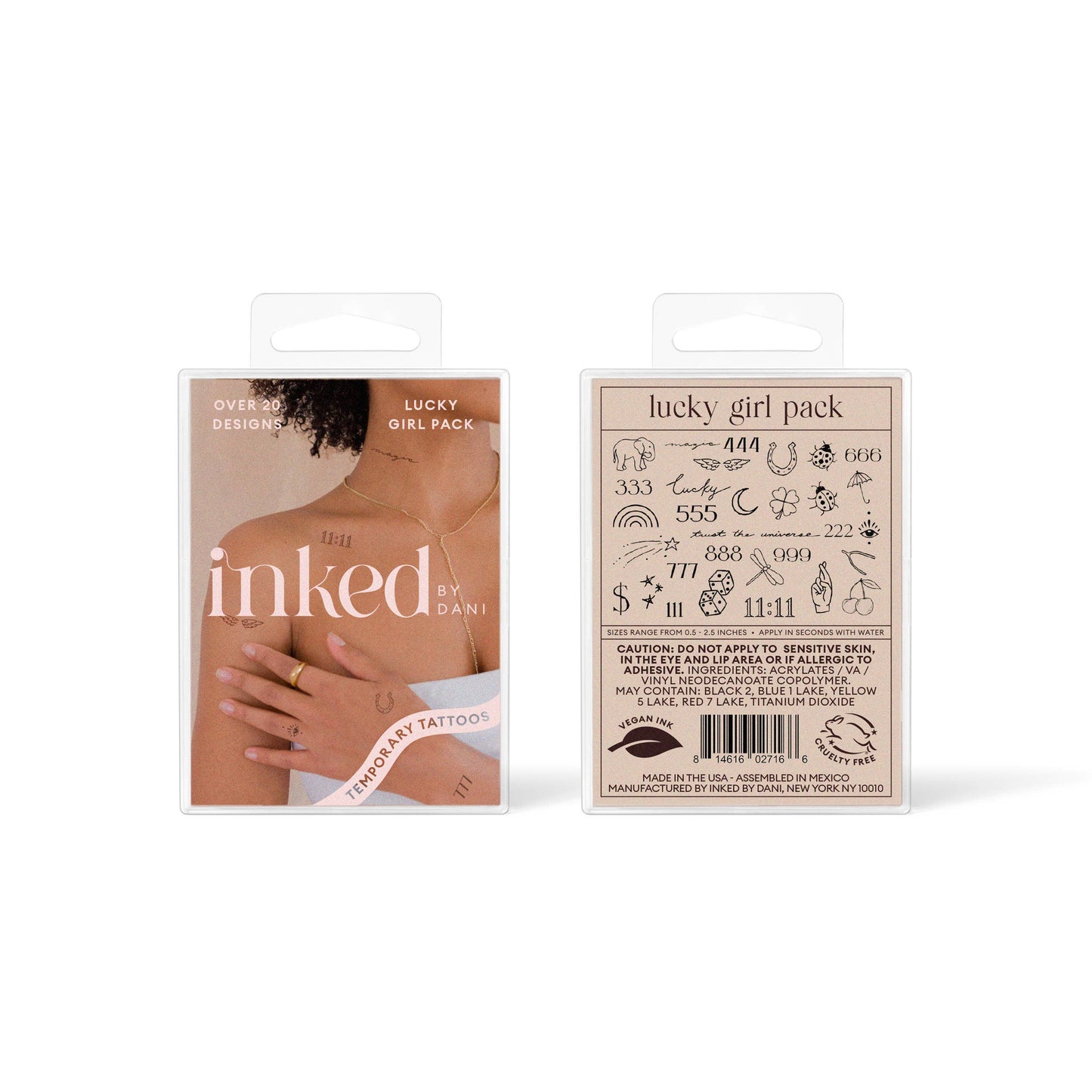 Lucky Girl Temporary Tattoo Pack INKED by Dani