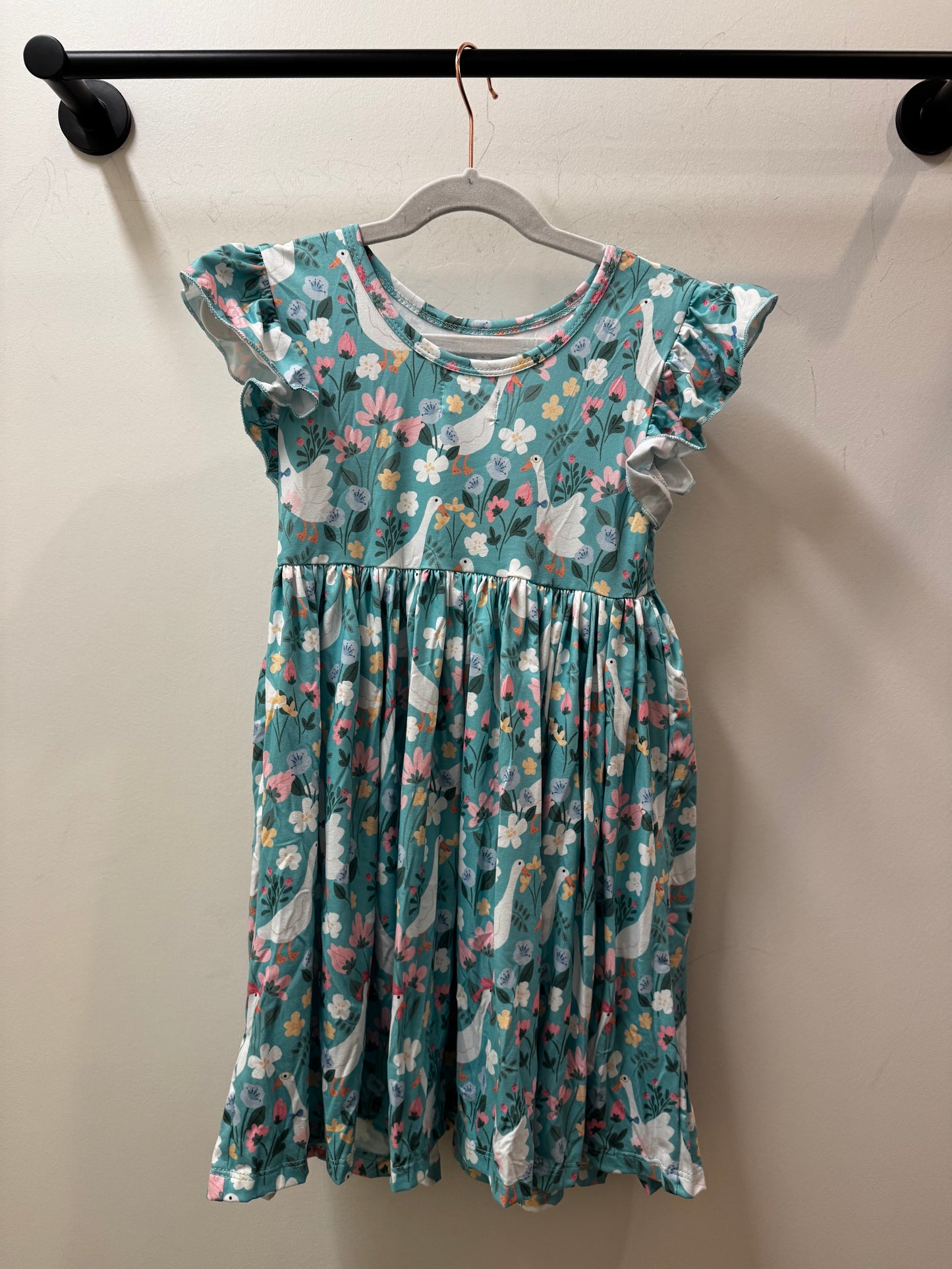 Silly Goose Flutter Sleeve Twirl Dress