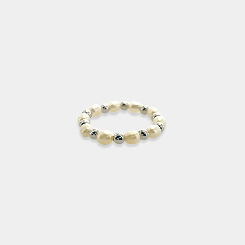 Stretchy Pearl and Bead Ring