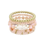 Crystal & Gold Set of 5 Bracelets WHAT'S HOT