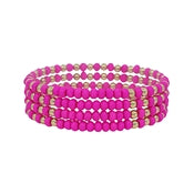 Wood and Gold Bead Set of 4 Bracelets WHAT'S HOT