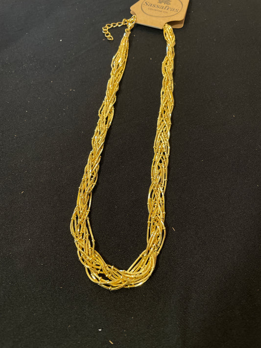 Twisted Multi Snake Chain Necklace
