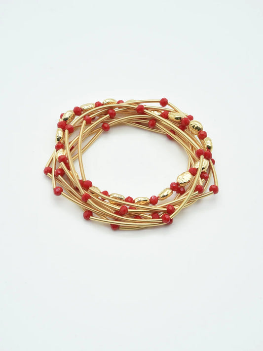 Wired Stretch Bracelets with Beaded Accents WHAT'S HOT