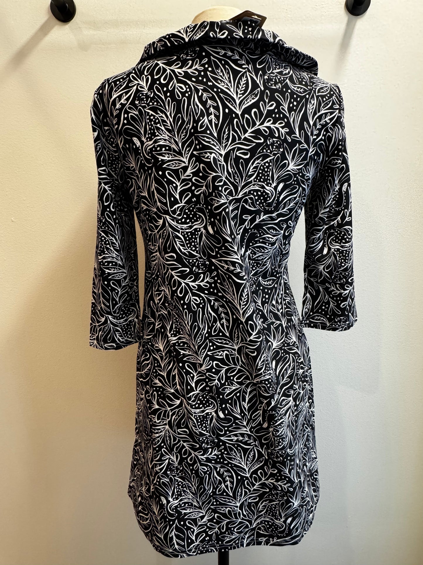 Ruffle Neck Shift Dress