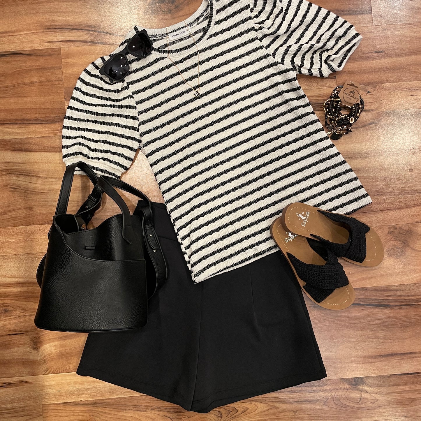 Front Pleat Flare Shorts