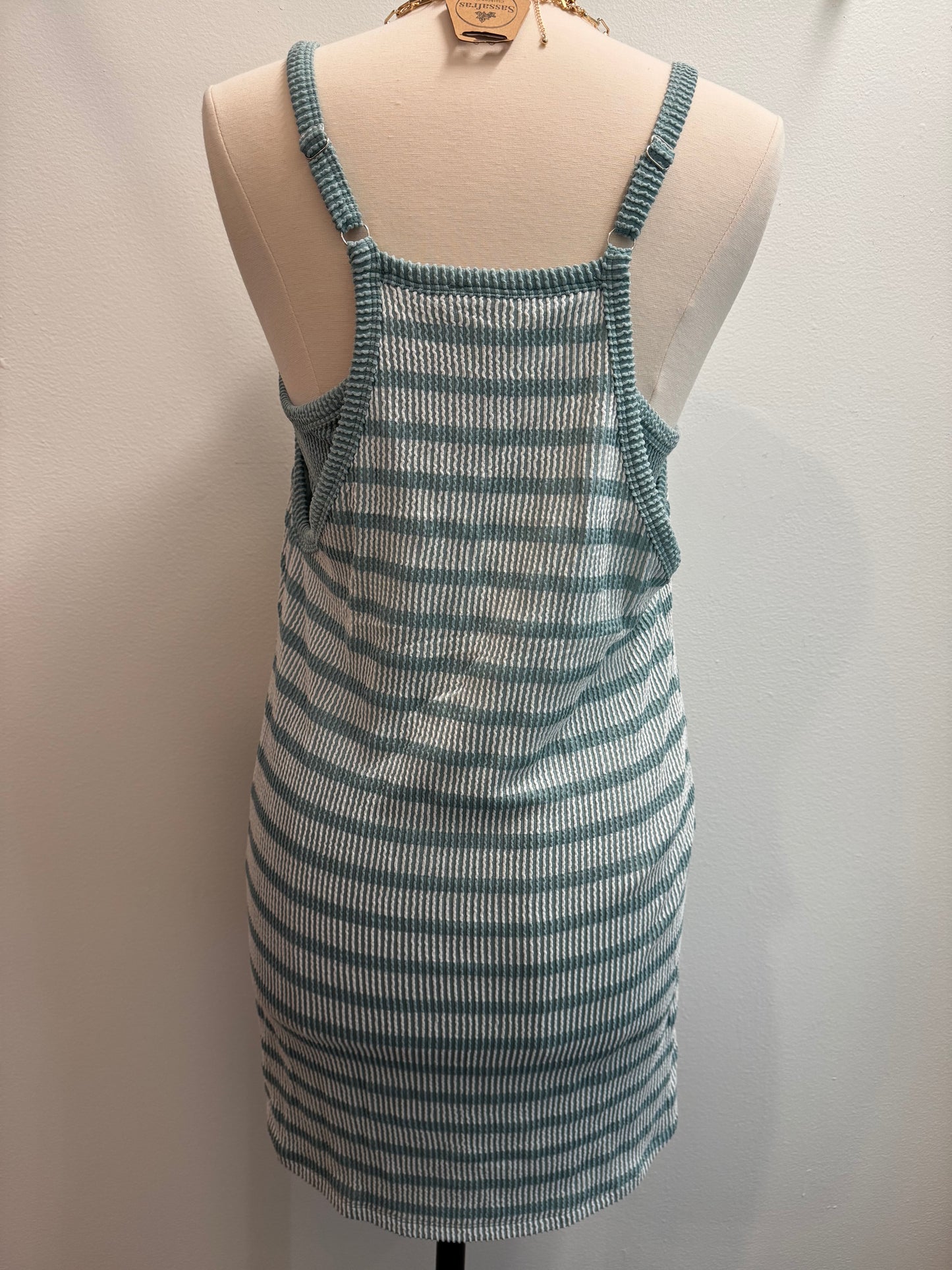 Stripe Wave Rib Mini Romper Dress
