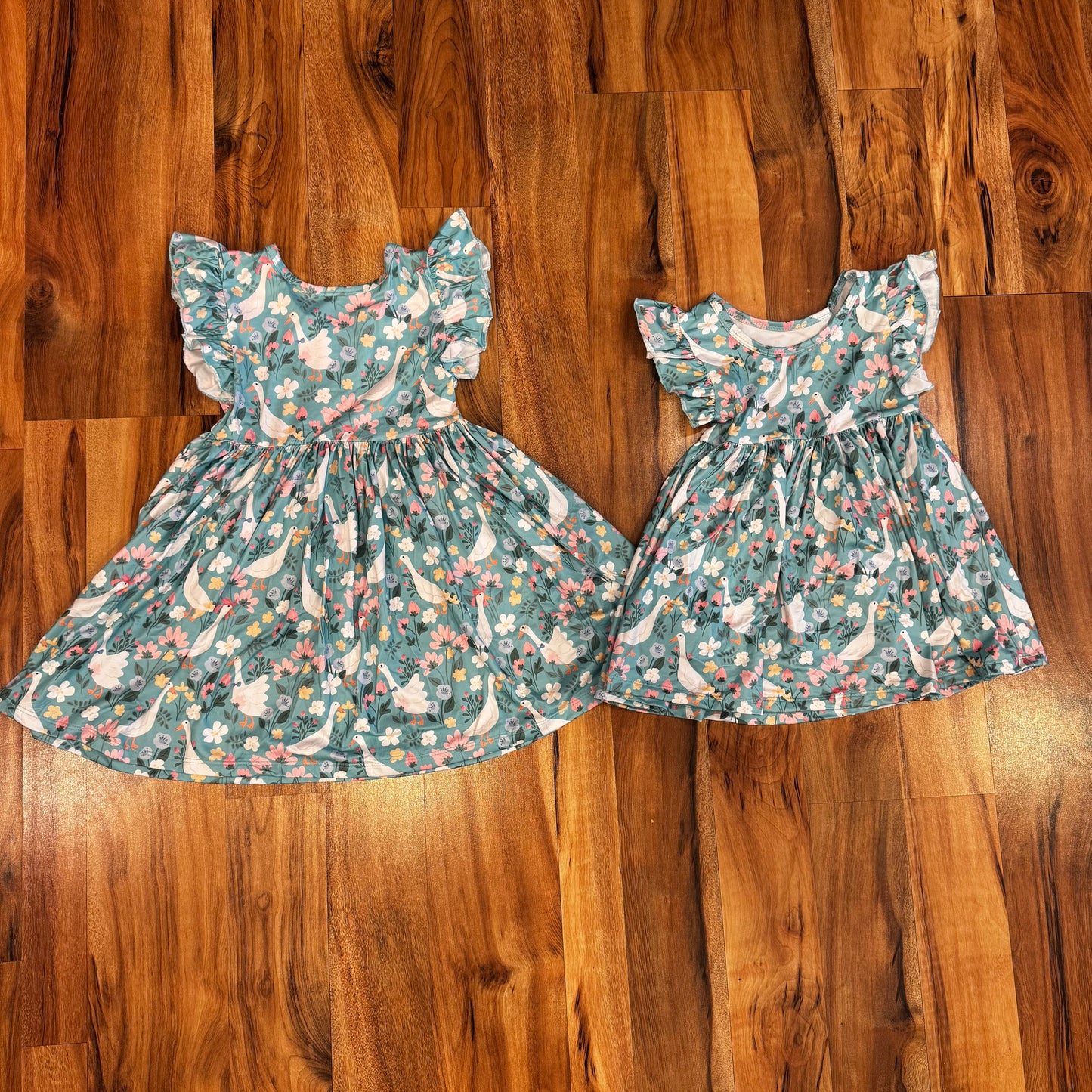 Silly Goose Flutter Sleeve Twirl Dress