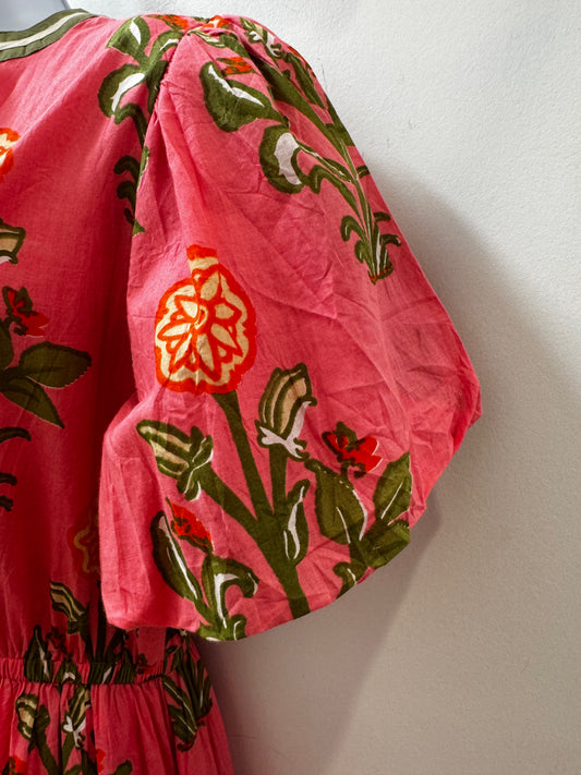 Floral Puff Sleeve Maxi Dress