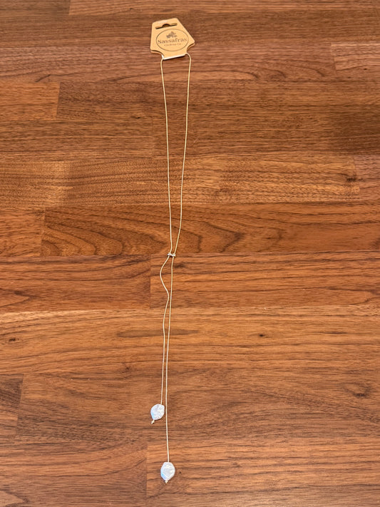 Adjustable Lariat Pearl Necklace