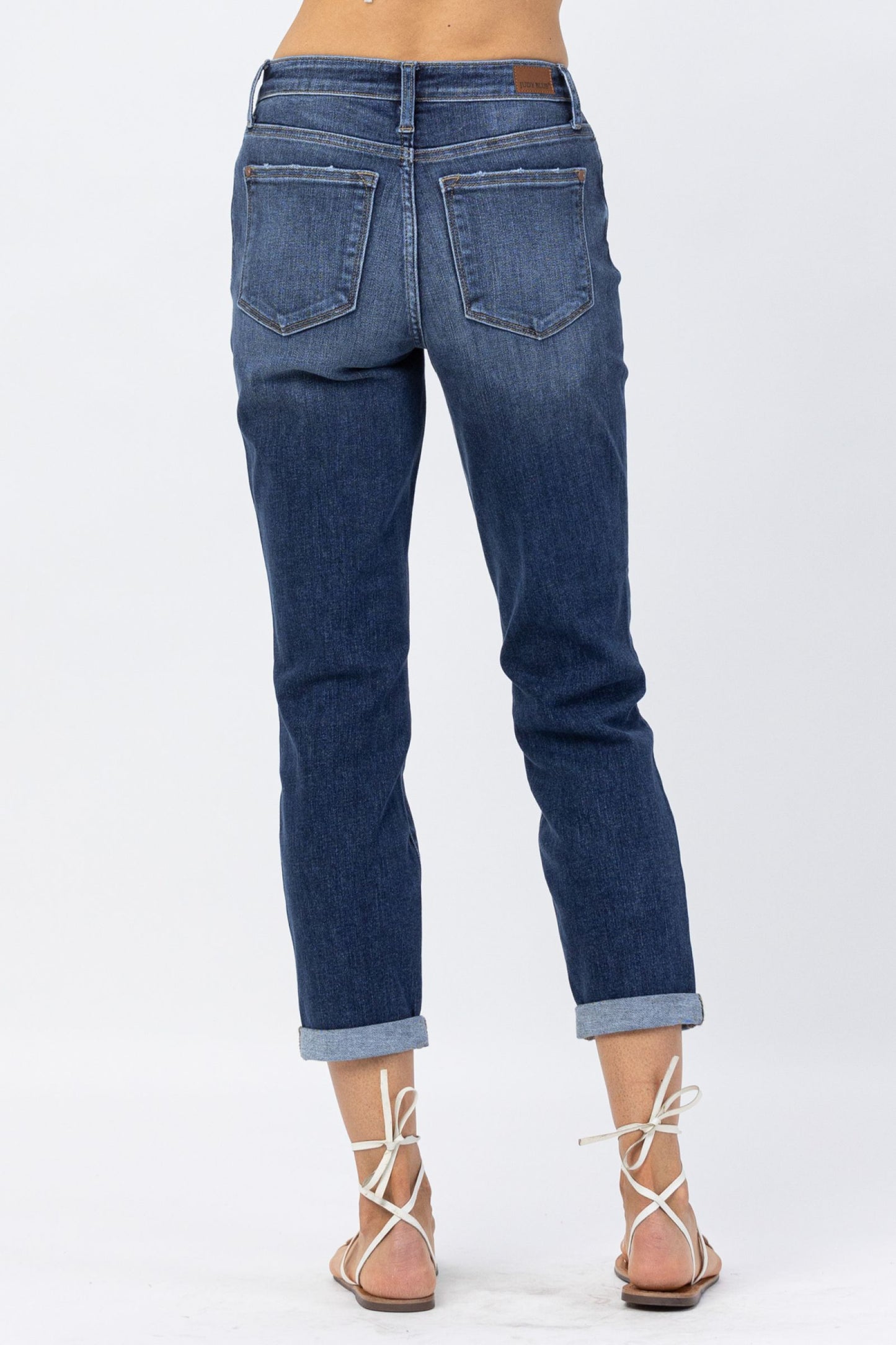 Mid-Rise Cuffed Boyfriend Jeans Judy Blue
