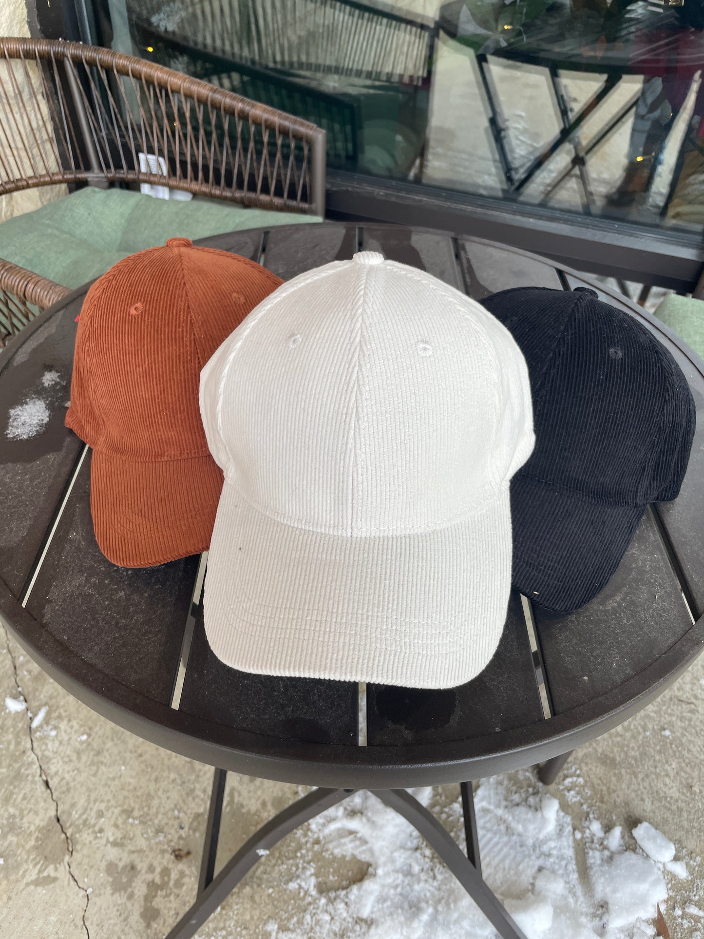 Ribbed Corduroy Baseball Hat Joia Accessories