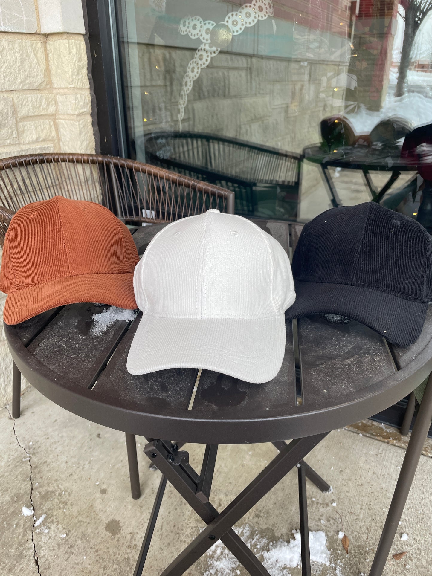 Ribbed Corduroy Baseball Hat Joia Accessories