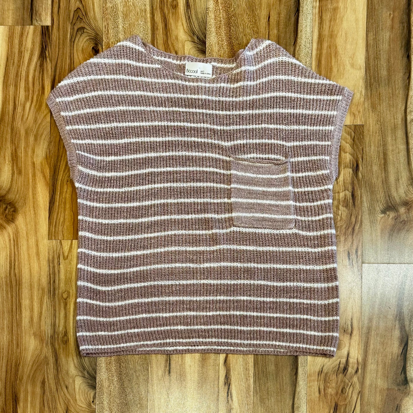 Striped Cap Sleeve Sweater