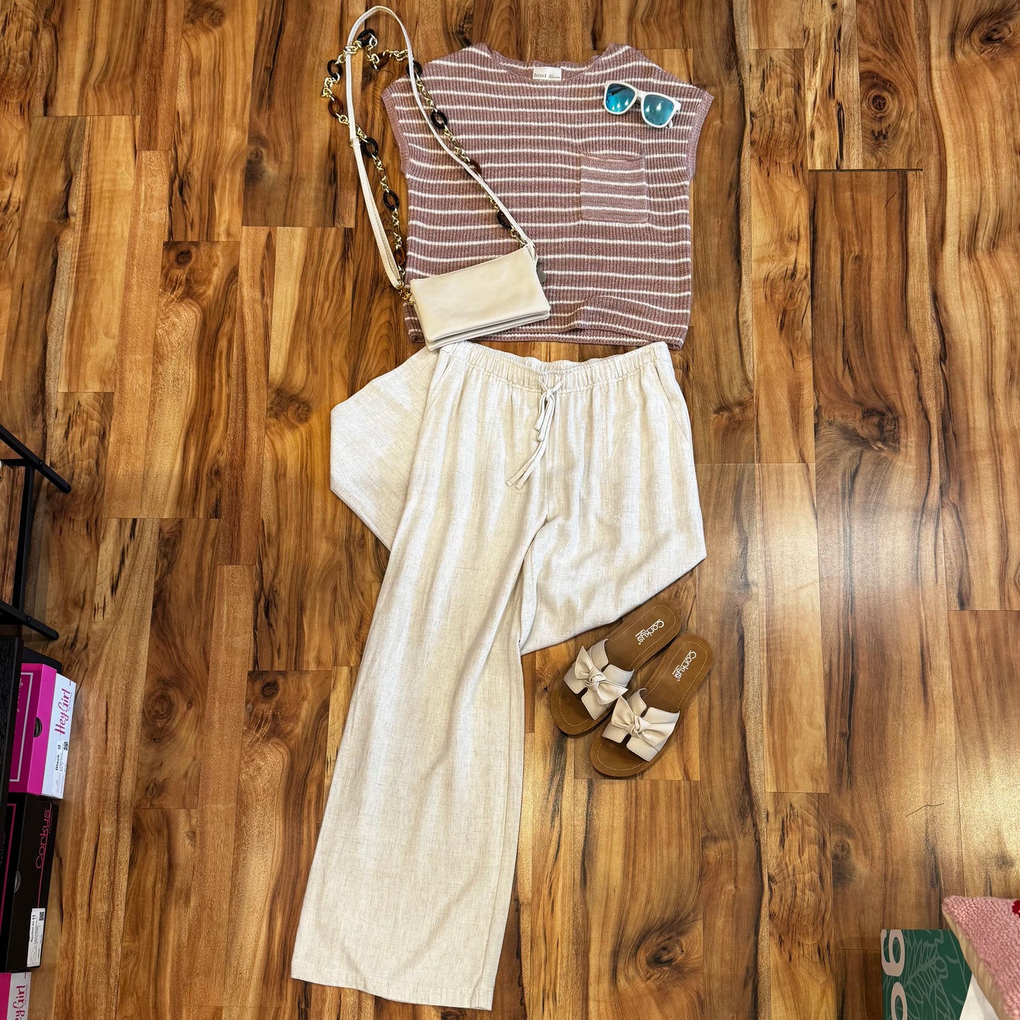 Striped Cap Sleeve Sweater