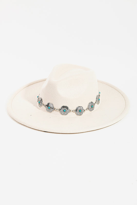 Concho Chain Fedora Hat Fame Accessories