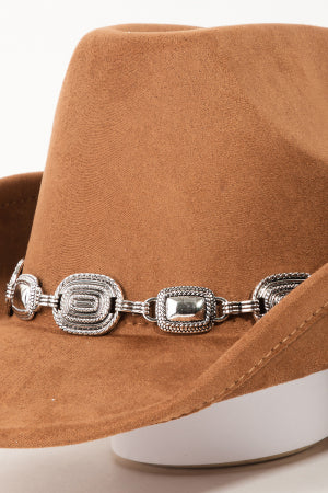 Metallic Round Disc Chain Western Cowboy Hat Fame Accessories