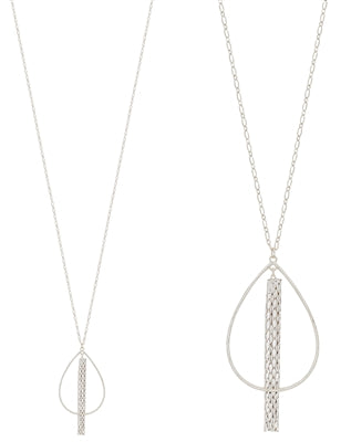 Open Teardrop with Bar Pendant Necklace WHAT'S HOT