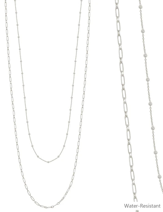 Water Resistant Two Layered Beaded Necklace WHAT'S HOT