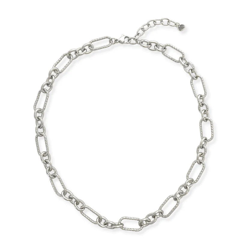 Bold Textured Paperclip Chain Necklace