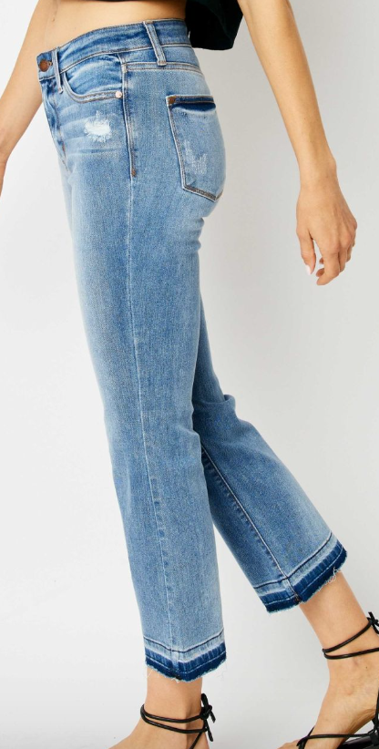 Mid-Rise Cropped Bootcut Release Hem Judy Blue