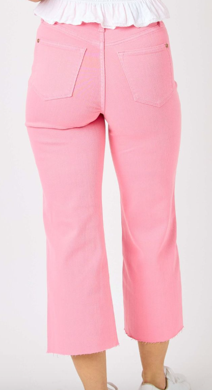 High-Rise Tummy Control Crop Wide Leg Jeans Judy Blue