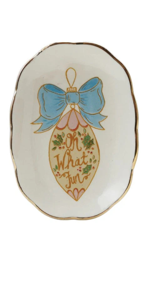 Holiday Stoneware Dishware with Gold Edge