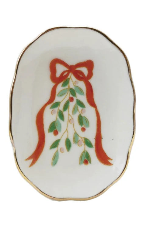 Holiday Stoneware Dishware with Gold Edge