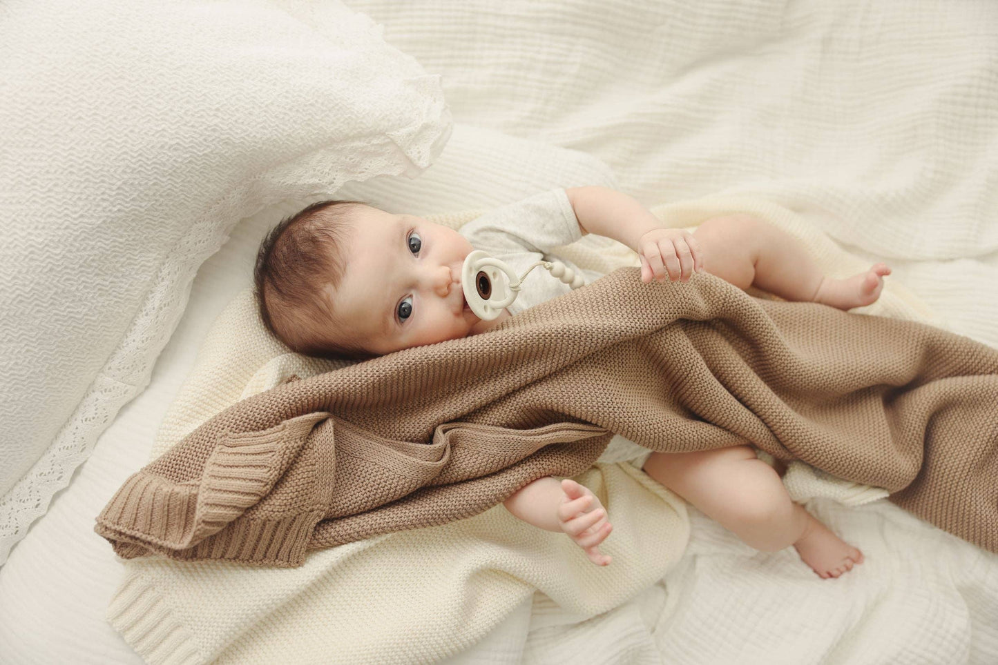 100% Organic Luxury Cotton Swaddle Receiving Baby Blanket Bleu La La